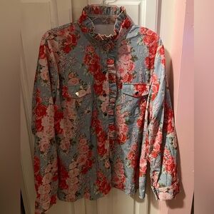 Floral ruffled  Button-Up Shirt from CHERRY BETTY